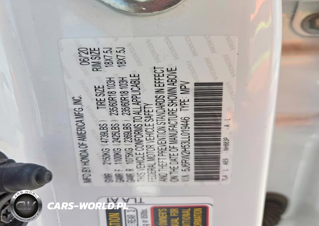 2020 Honda Cr-V Ex VIN:5J6RW2H53LL019446 - 12
