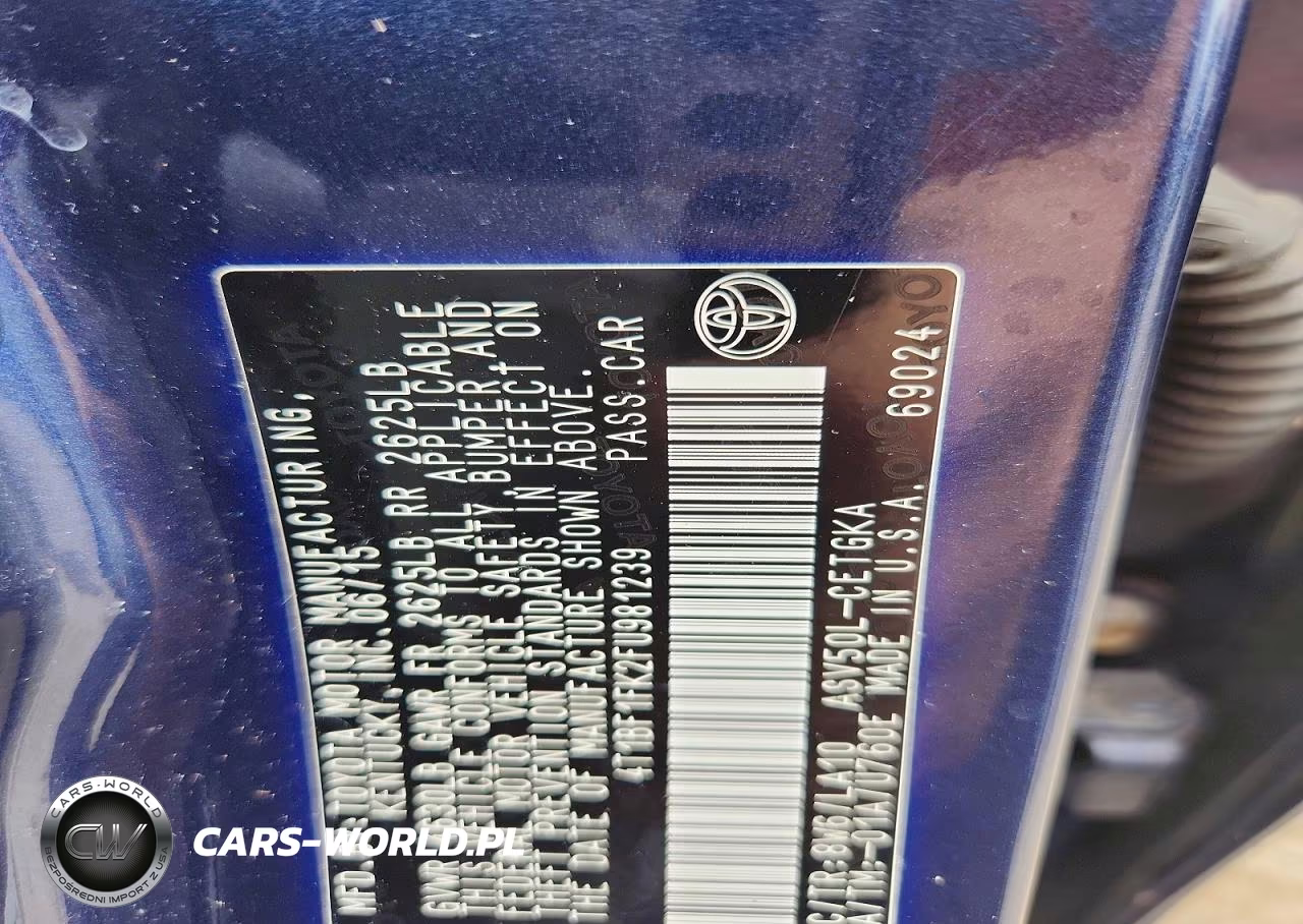 2015 Toyota Camry Xle VIN:4T1BF1FK2FU981239 - 12