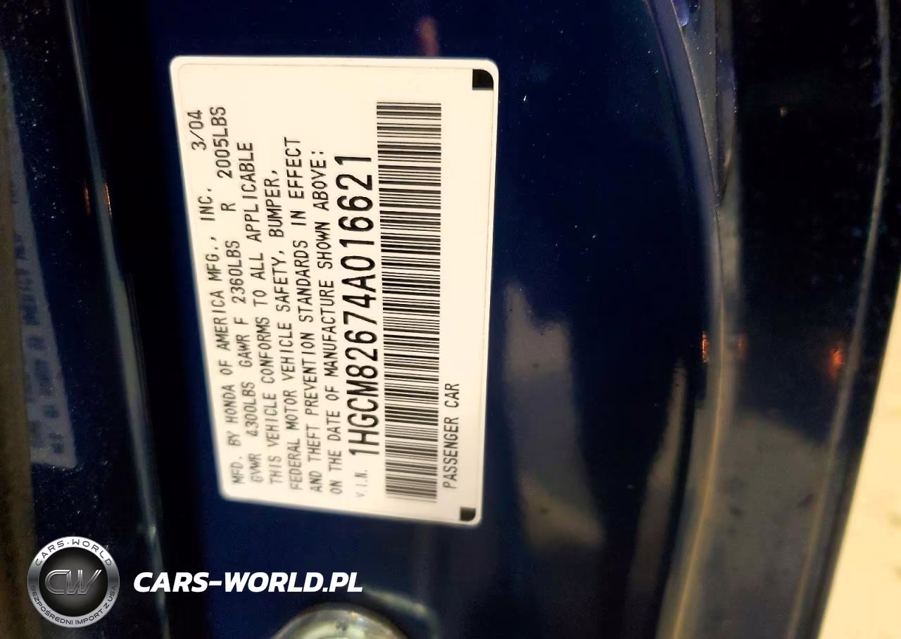 2004 Honda Accord Ex VIN:1HGCM82674A016621 - 12