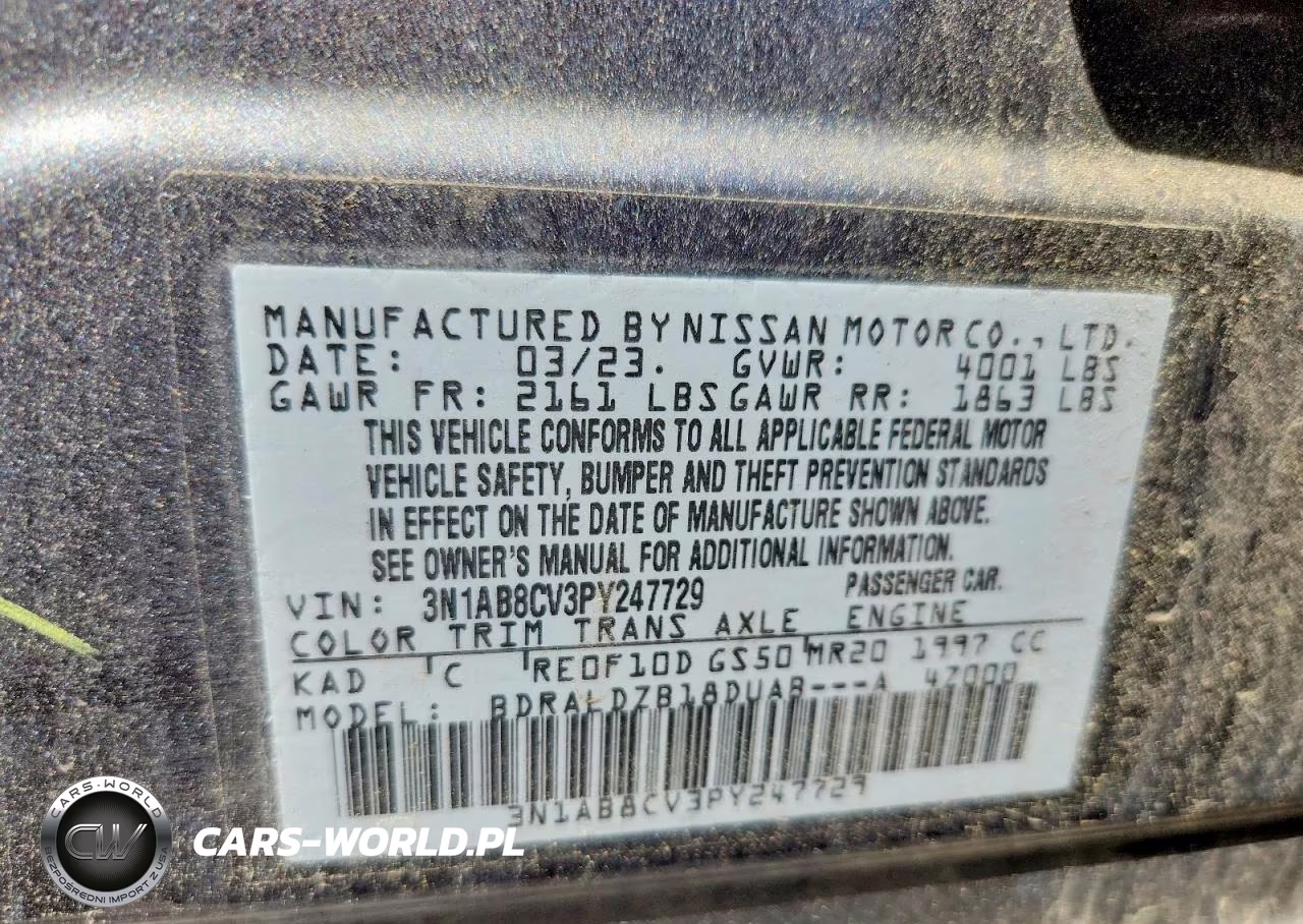 2023 Nissan Sentra Sv VIN:3N1AB8CV3PY247729 - 12