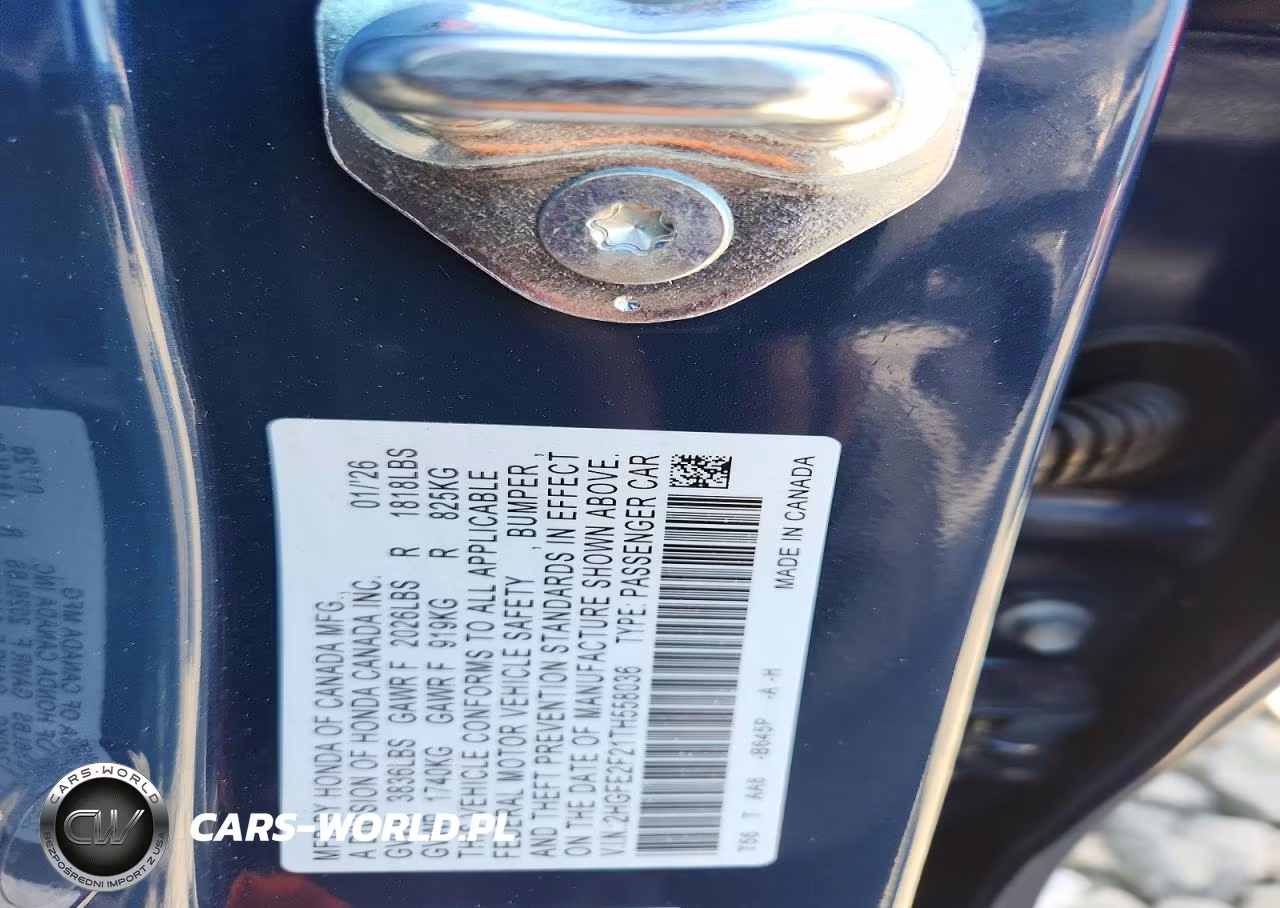 2026 Honda Civic Lx VIN:2HGFE2F21TH558036 - 12