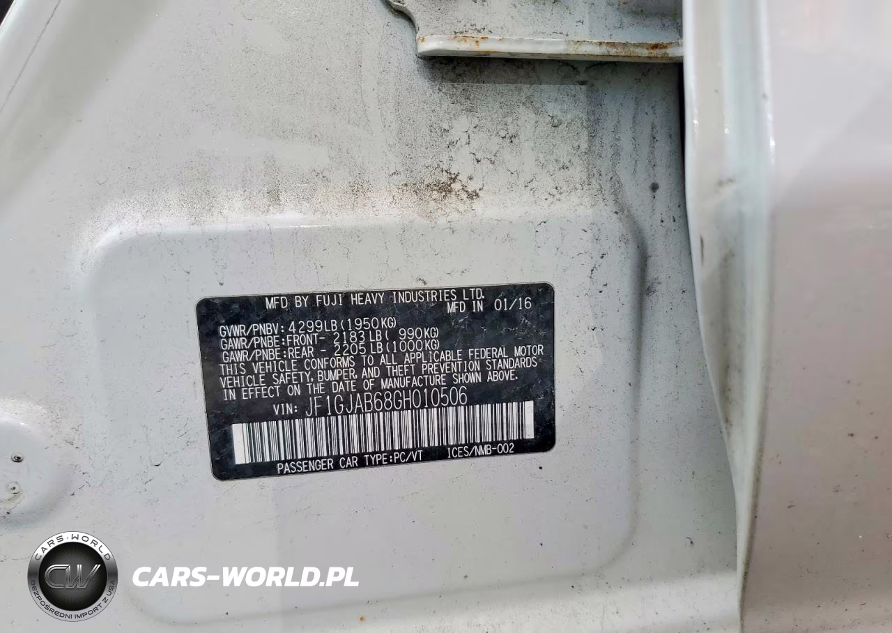2016 Subaru Impreza VIN:JF1GJAB68GH010506 - 12