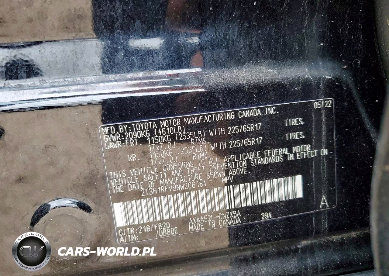 2022 Toyota Rav4 Le VIN:2T3H1RFV9NW206184 - 13