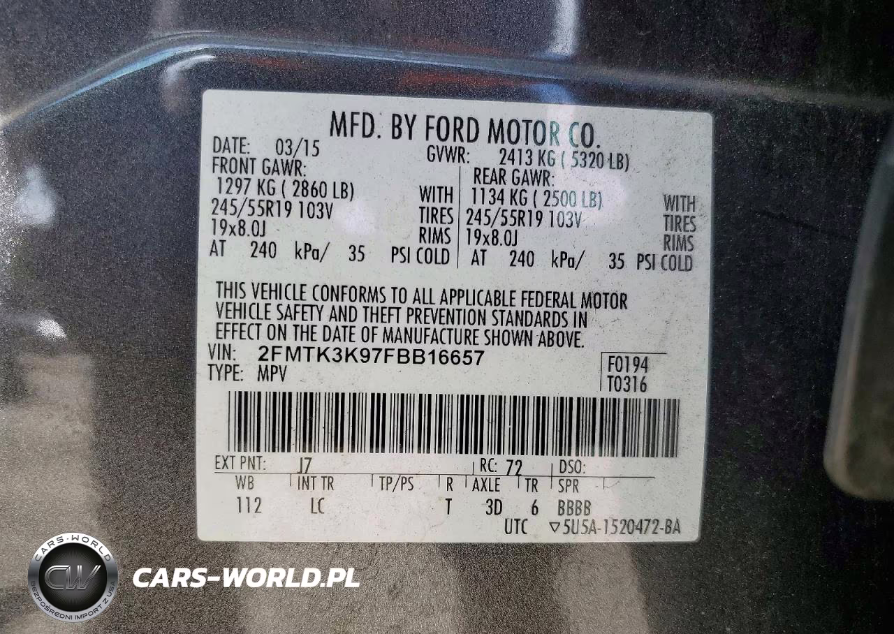 2015 Ford Edge Titanium VIN:2FMTK3K97FBB16657 - 13