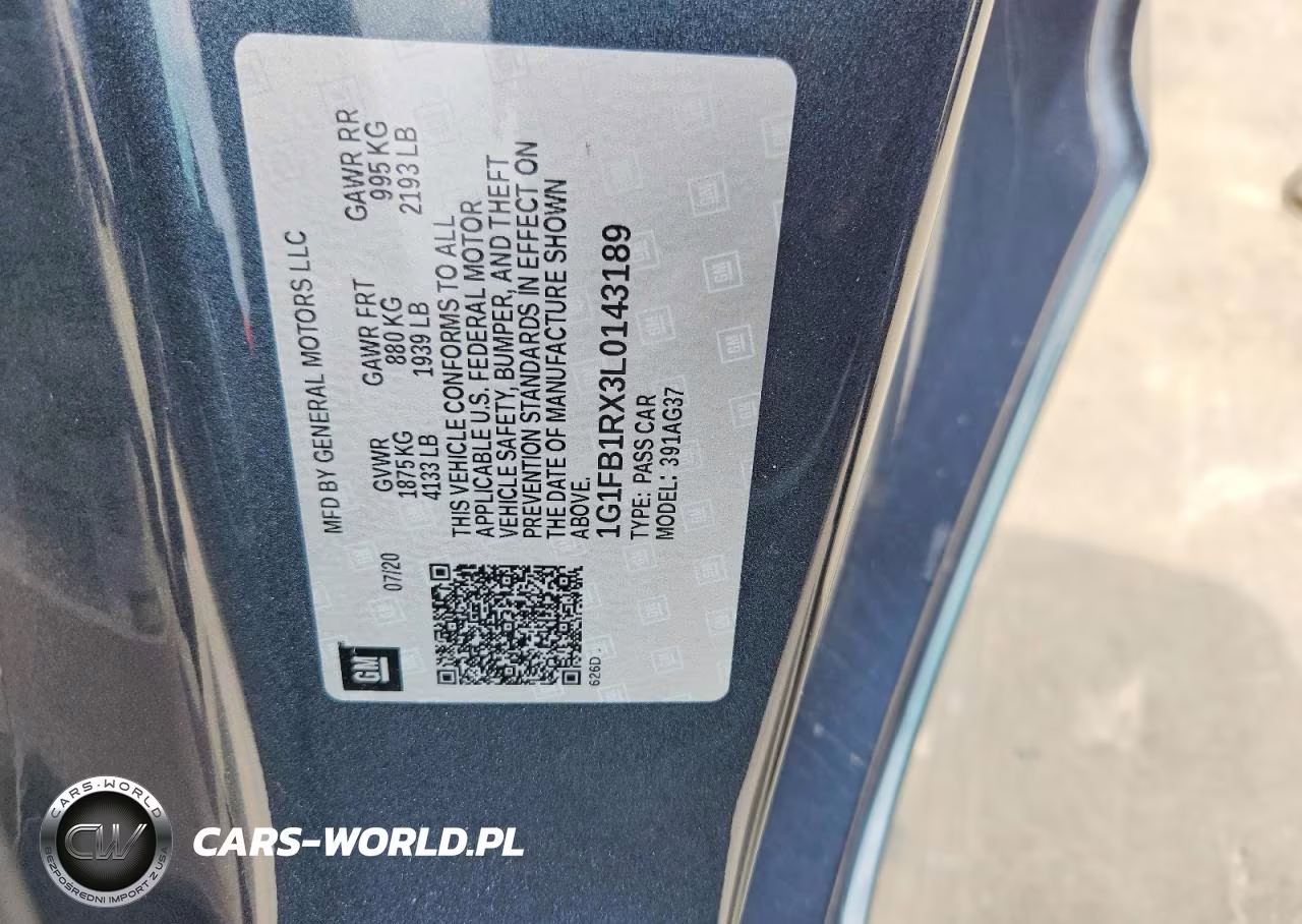 2020 Chevrolet Camaro Ls VIN:1G1FB1RX3L0143189 - 13