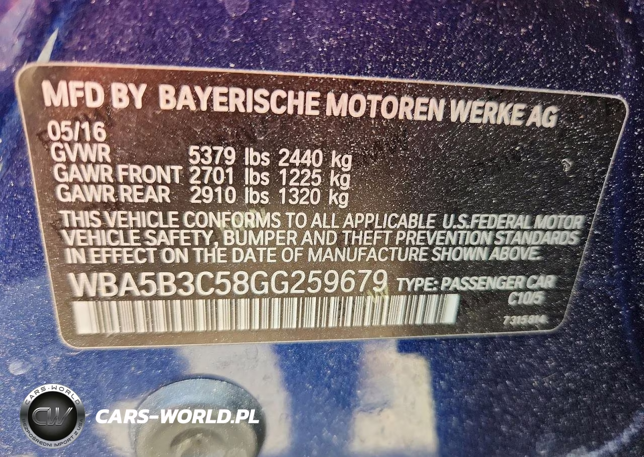 2016 BMW 535 Xi VIN:WBA5B3C58GG259679 - 12