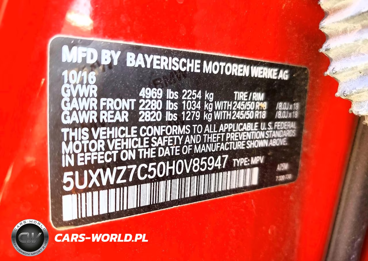 2017 BMW X3 Sdrive28I VIN:5UXWZ7C50H0V85947 - 13
