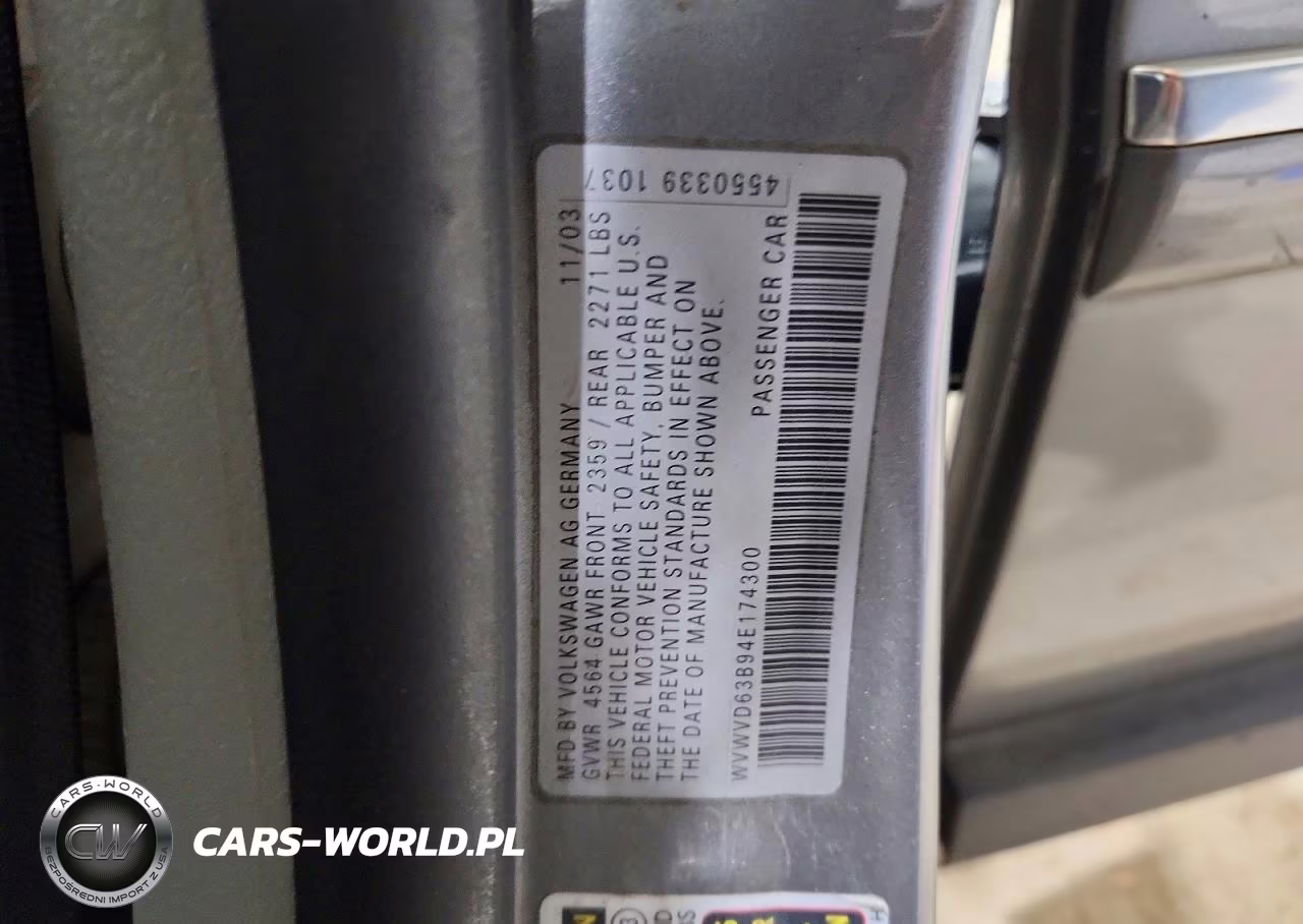 2004 Volkswagen Passat Gls VIN:WVWVD63B94E174300 - 13