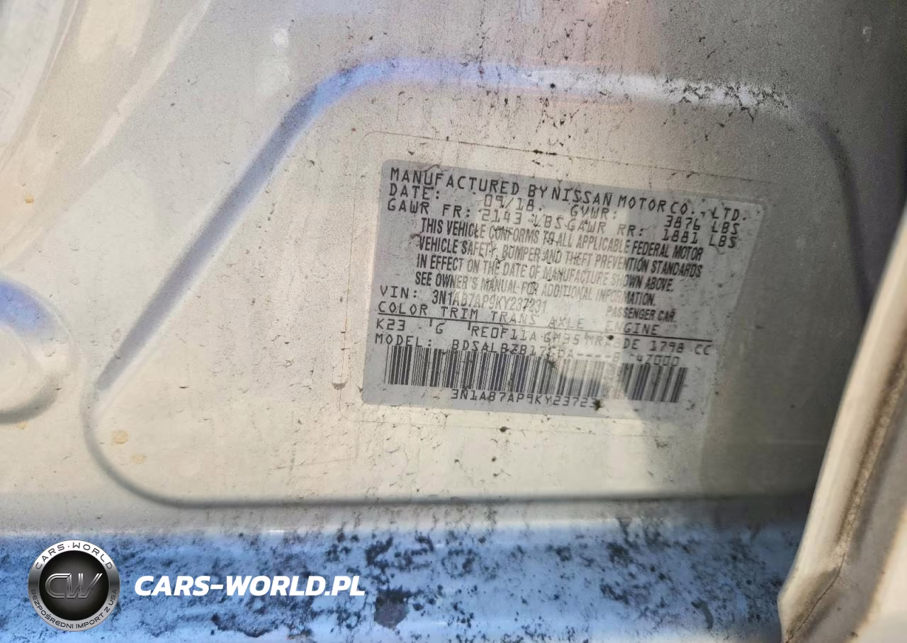 2019 Nissan Sentra S VIN:3N1AB7AP9KY237231 - 12