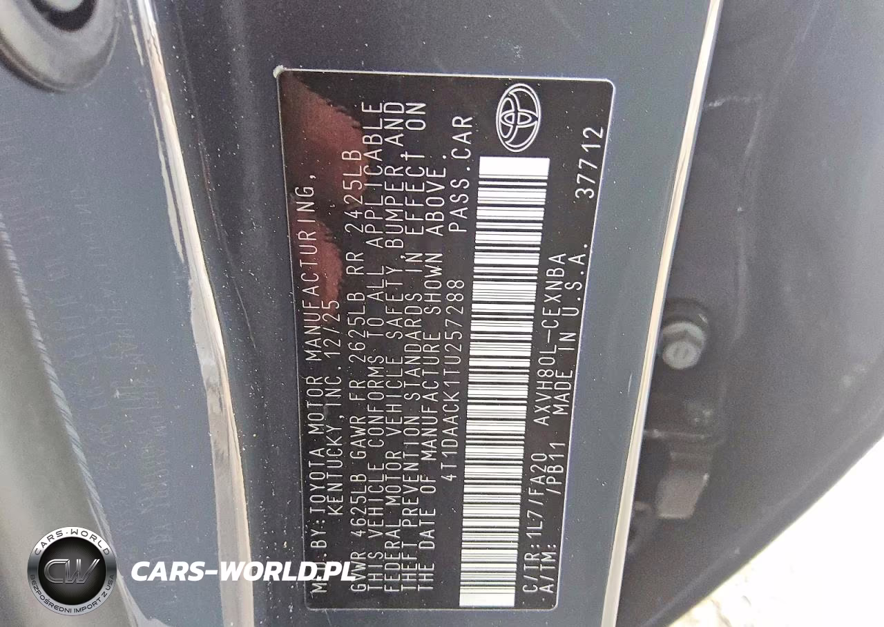 2026 Toyota Camry Le VIN:4T1DAACK1TU257288 - 13