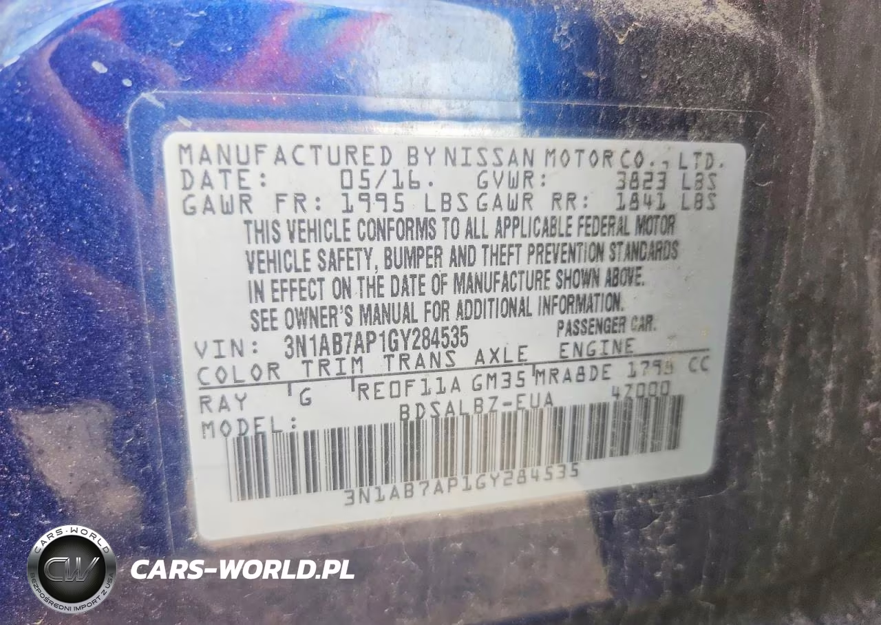 2016 Nissan Sentra S VIN:3N1AB7AP1GY284535 - 12