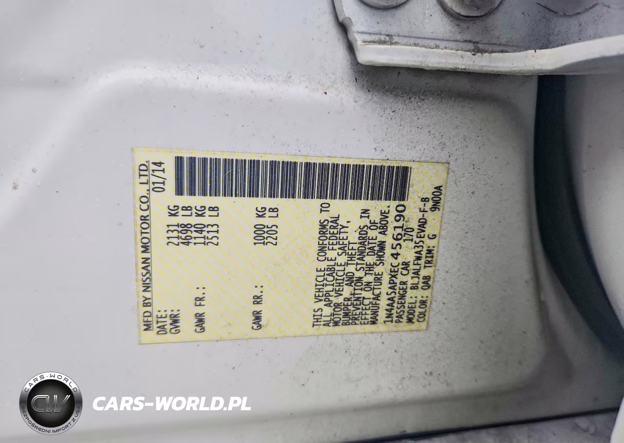 2014 Nissan Maxima 3.5 S VIN:1N4AA5APXEC456190 - 13