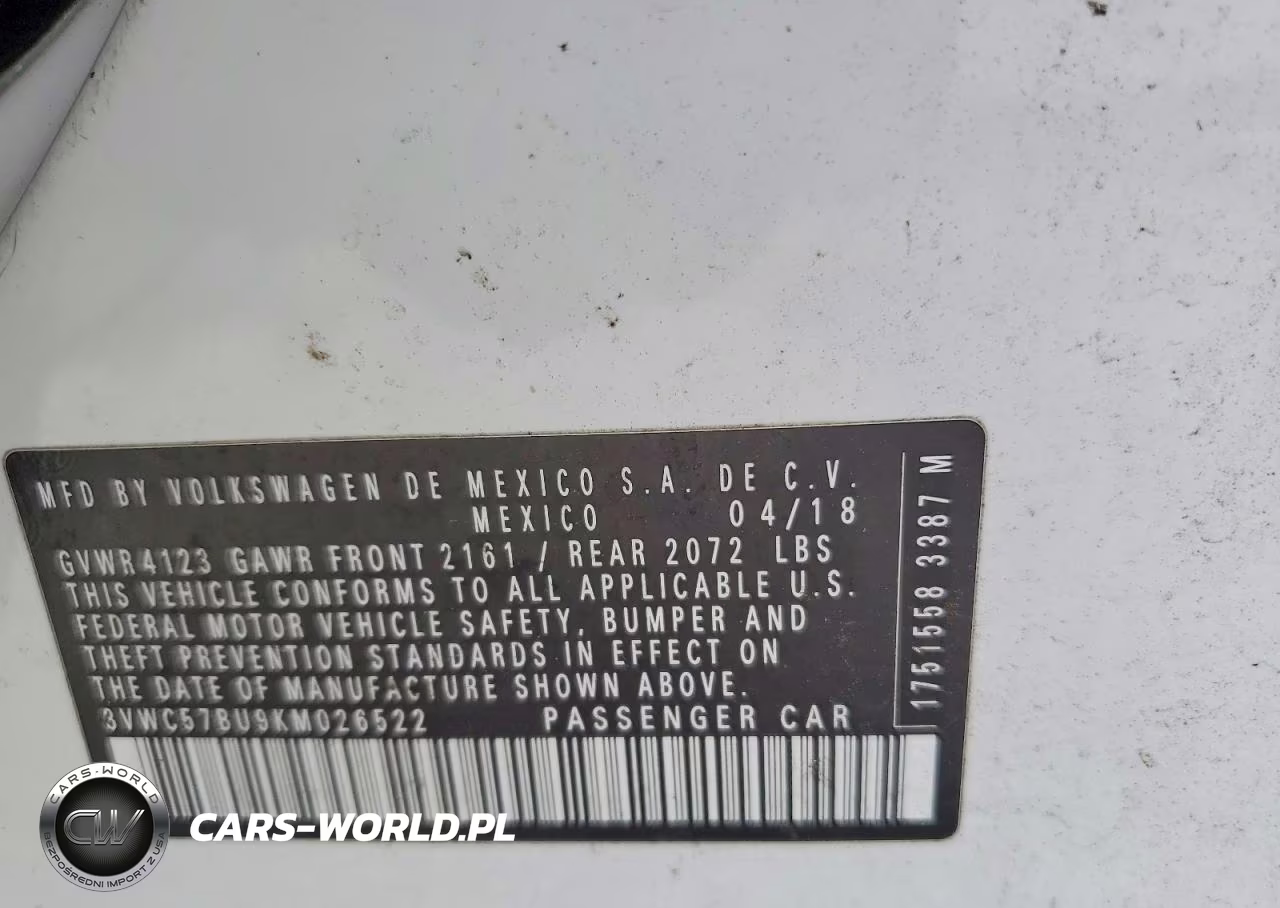 2019 Volkswagen Jetta S VIN:3VWC57BU9KM026522 - 12