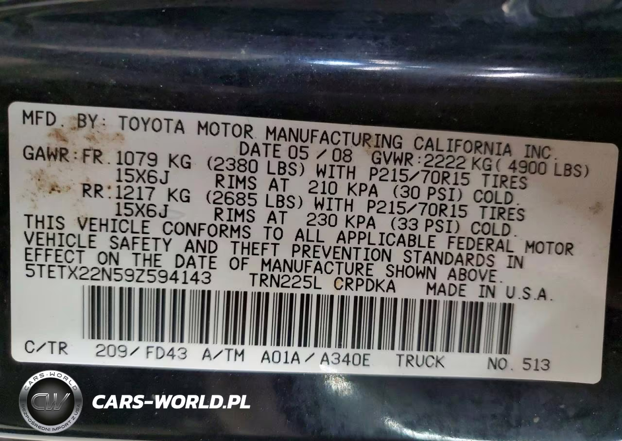 2009 Toyota Tacoma Access Cab VIN:5TETX22N59Z594143 - 12