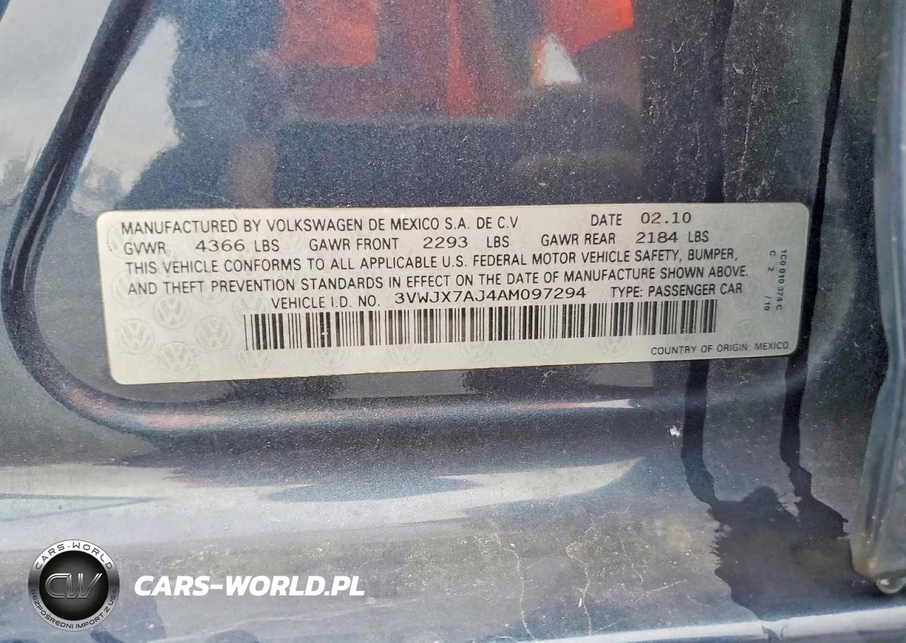 2010 Volkswagen Jetta S VIN:3VWJX7AJ4AM097294 - 12