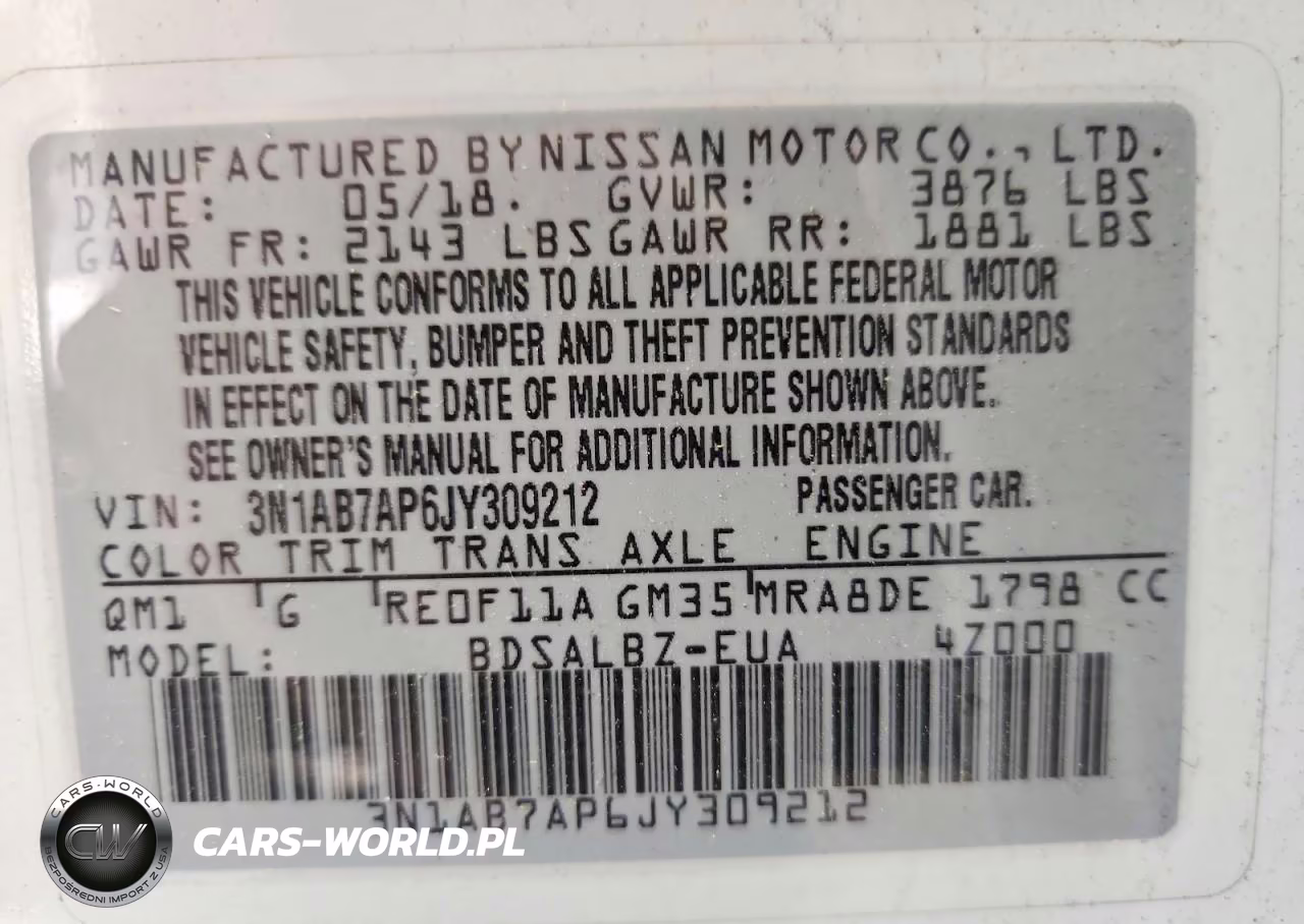 2018 Nissan Sentra S VIN:3N1AB7AP6JY309212 - 12