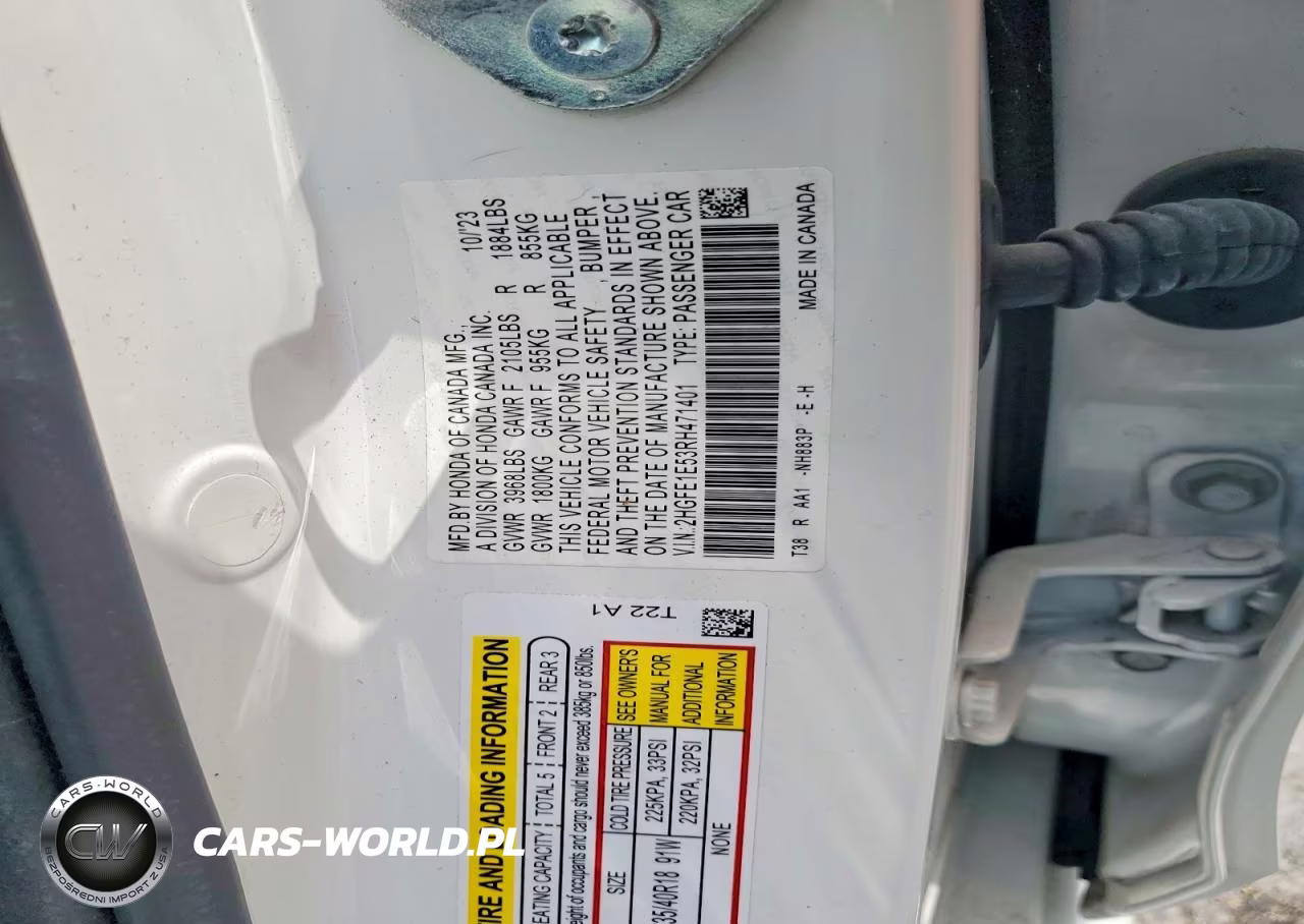 2024 Honda Civic Si VIN:2HGFE1E53RH471401 - 13