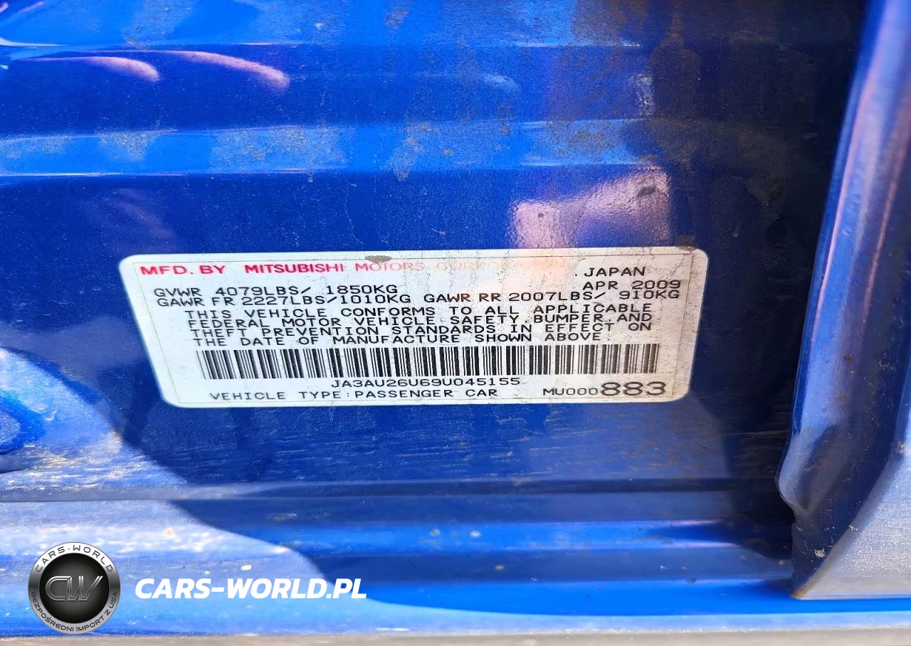 2009 Mitsubishi Lancer Es VIN:JA3AU26U69U045155 - 12