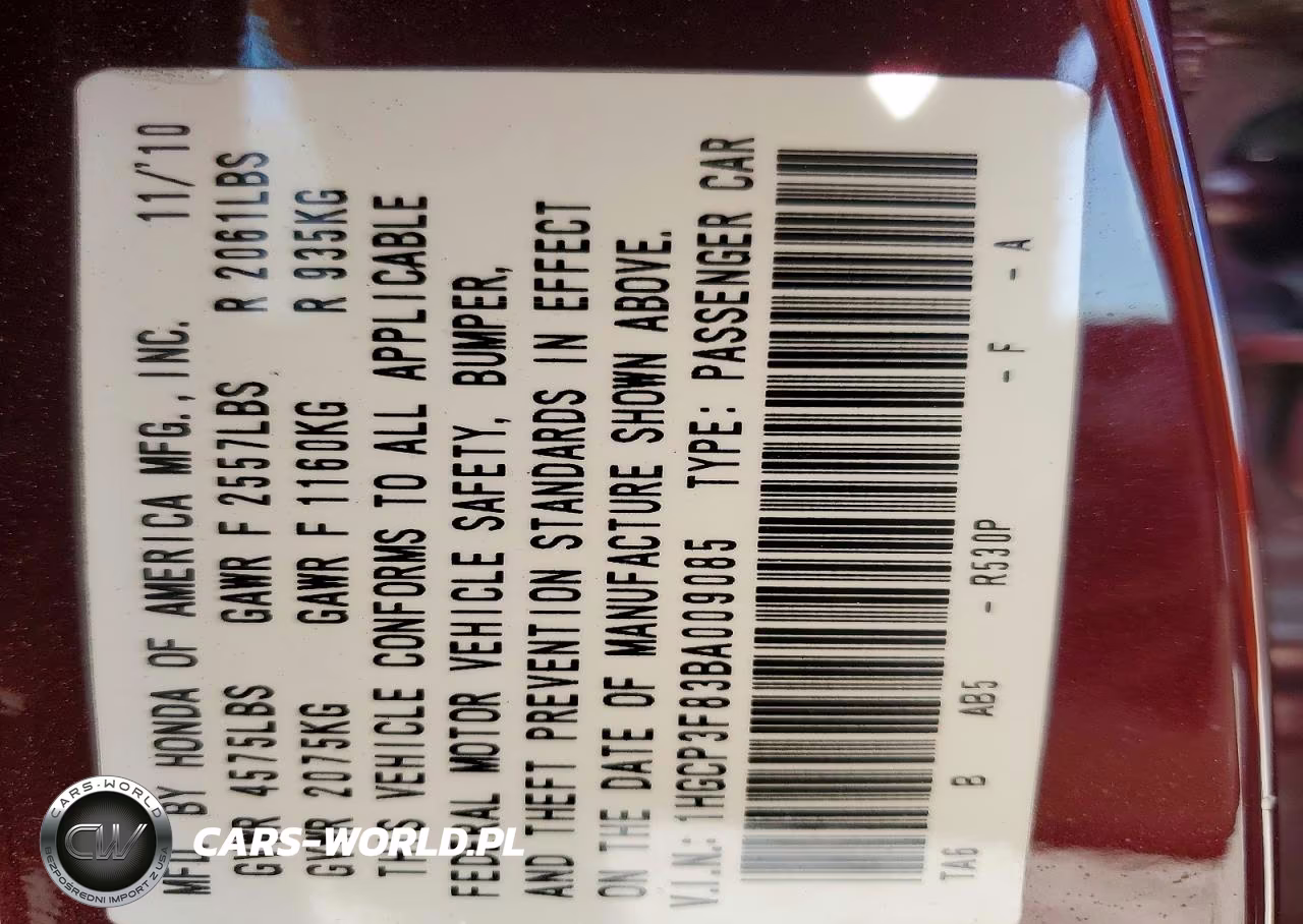 2011 Honda Accord Exl VIN:1HGCP3F83BA009085 - 12