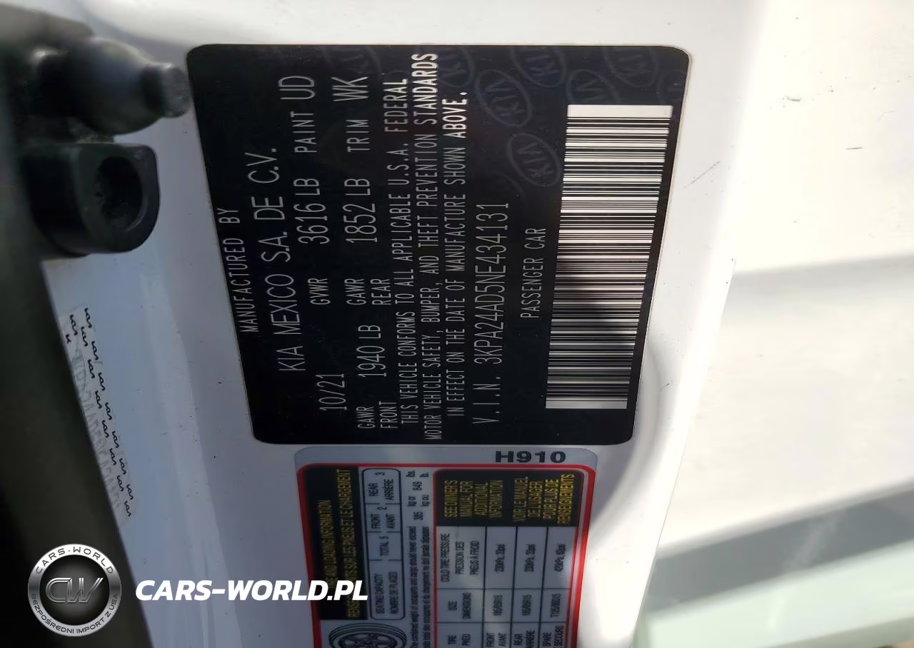 2022 Kia Rio S VIN:3KPA24AD5NE434131 - 12