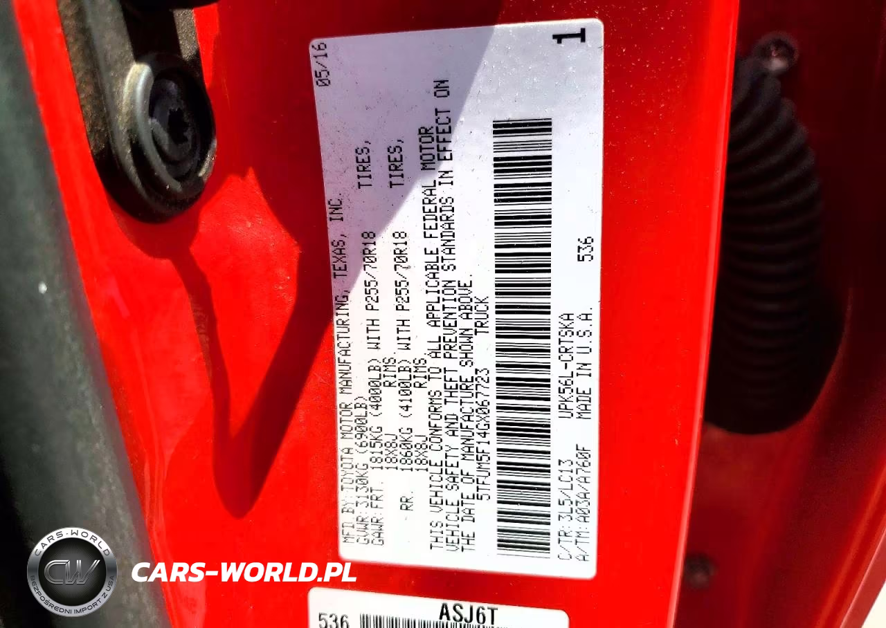 2016 Toyota Tundra Sr VIN:5TFUM5F14GX067723 - 12