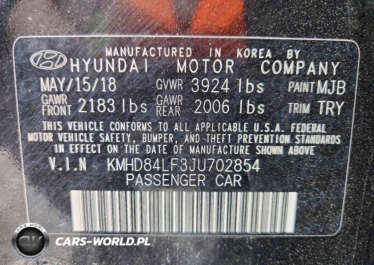 2018 Hyundai Elantra Sel VIN:KMHD84LF3JU702854 - 12