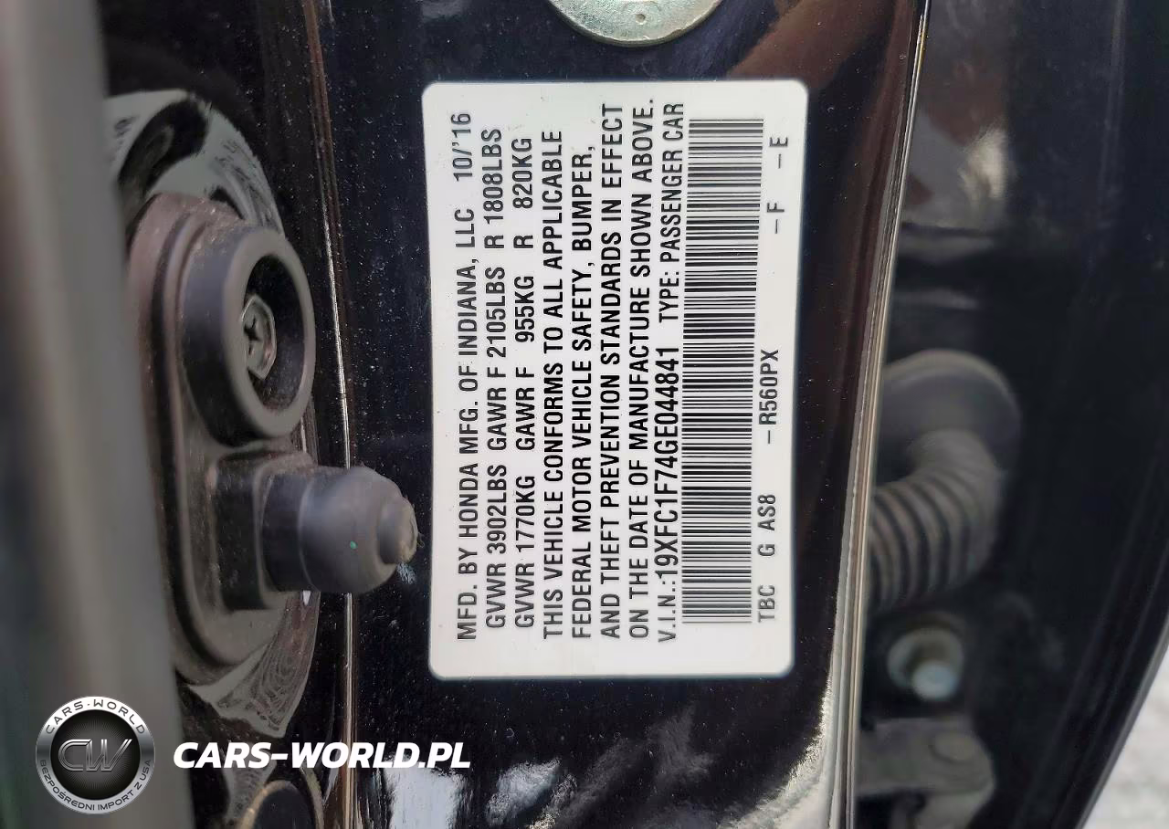 2016 Honda Civic Exl VIN:19XFC1F74GE044841 - 13