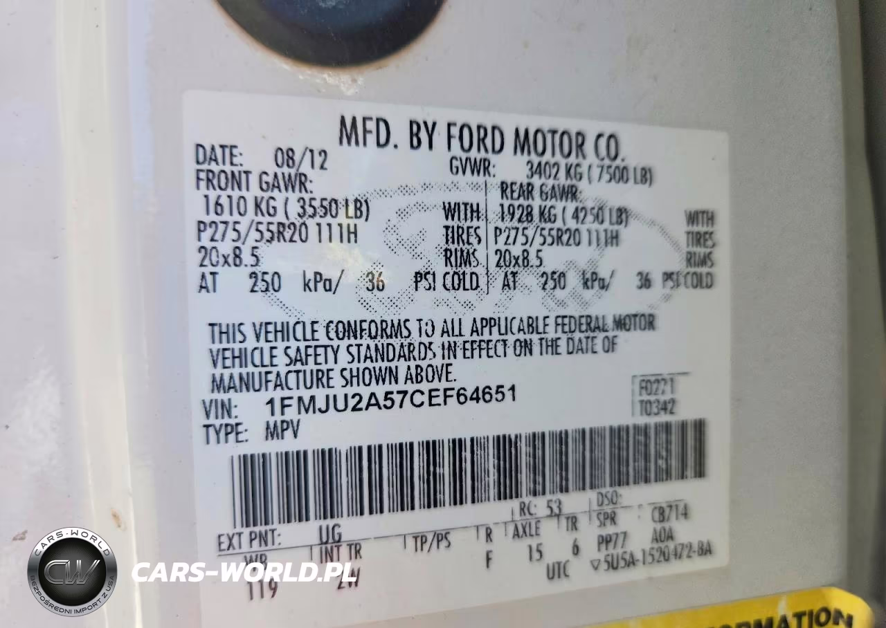 2012 Ford Expedition Limited VIN:1FMJU2A57CEF64651 - 13