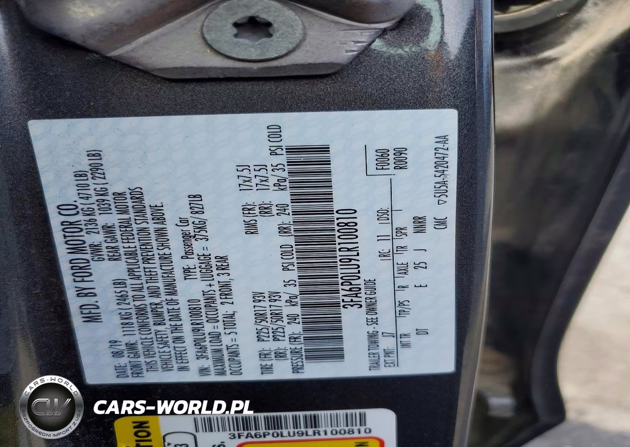 2020 Ford Fusion Se VIN:3FA6P0LU9LR100810 - 12