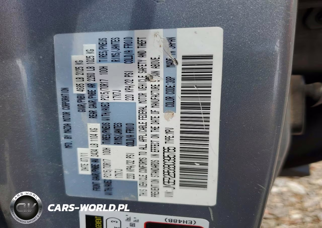 2011 Mazda Cx-7 VIN:JM3ER2B58B0395765 - 13