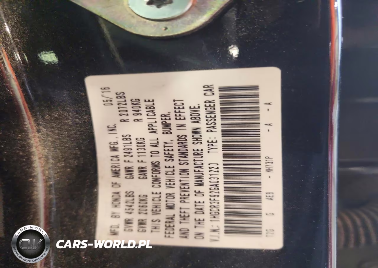2016 Honda Accord Touring VIN:1HGCR3F92GA031220 - 12