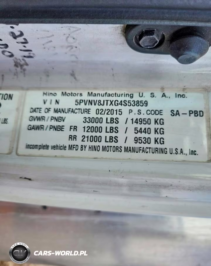 2016 Hino 338 Box Truck VIN:5PVNV8JTXG4S53859 - 10
