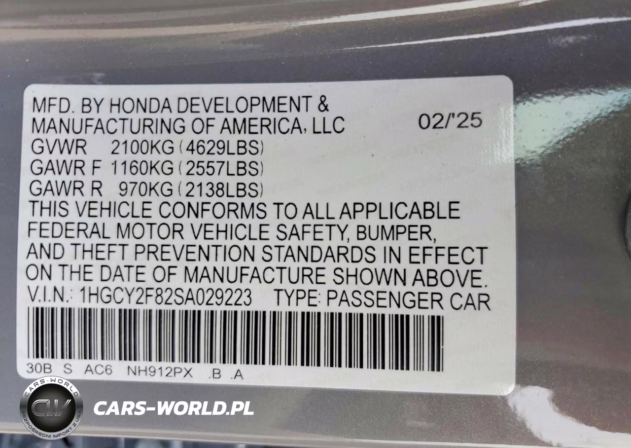 2025 Honda Accord Touring Hybrid VIN:1HGCY2F82SA029223 - 12