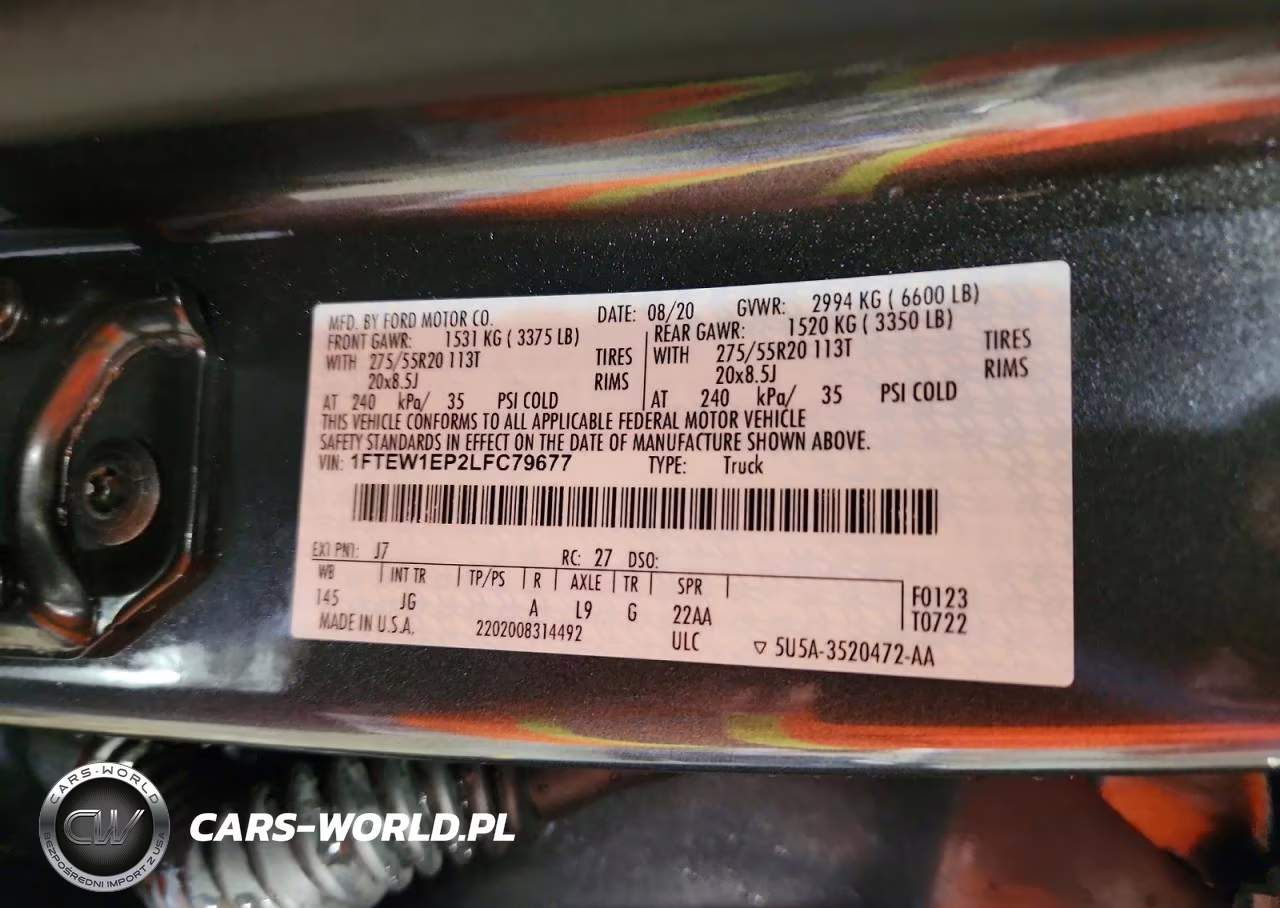 2020 Ford F150 Supercrew VIN:1FTEW1EP2LFC79677 - 12