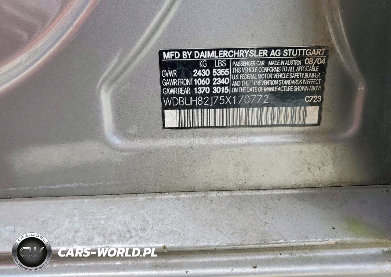 2005 Mercedes-Benz E 320 4Matic VIN:WDBUH82J75X170772 - 12