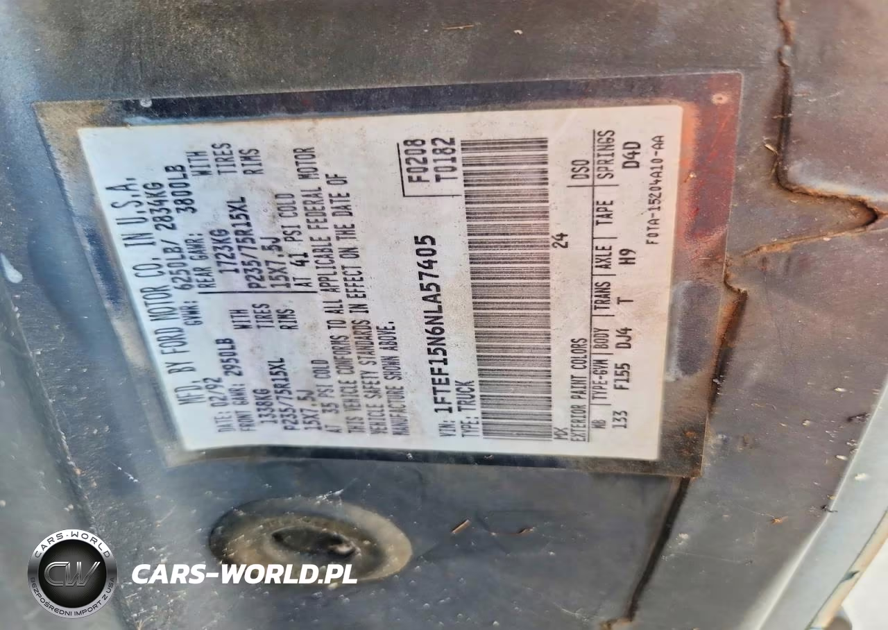 1992 Ford F150 VIN:1FTEF15N6NLA57405 - 13