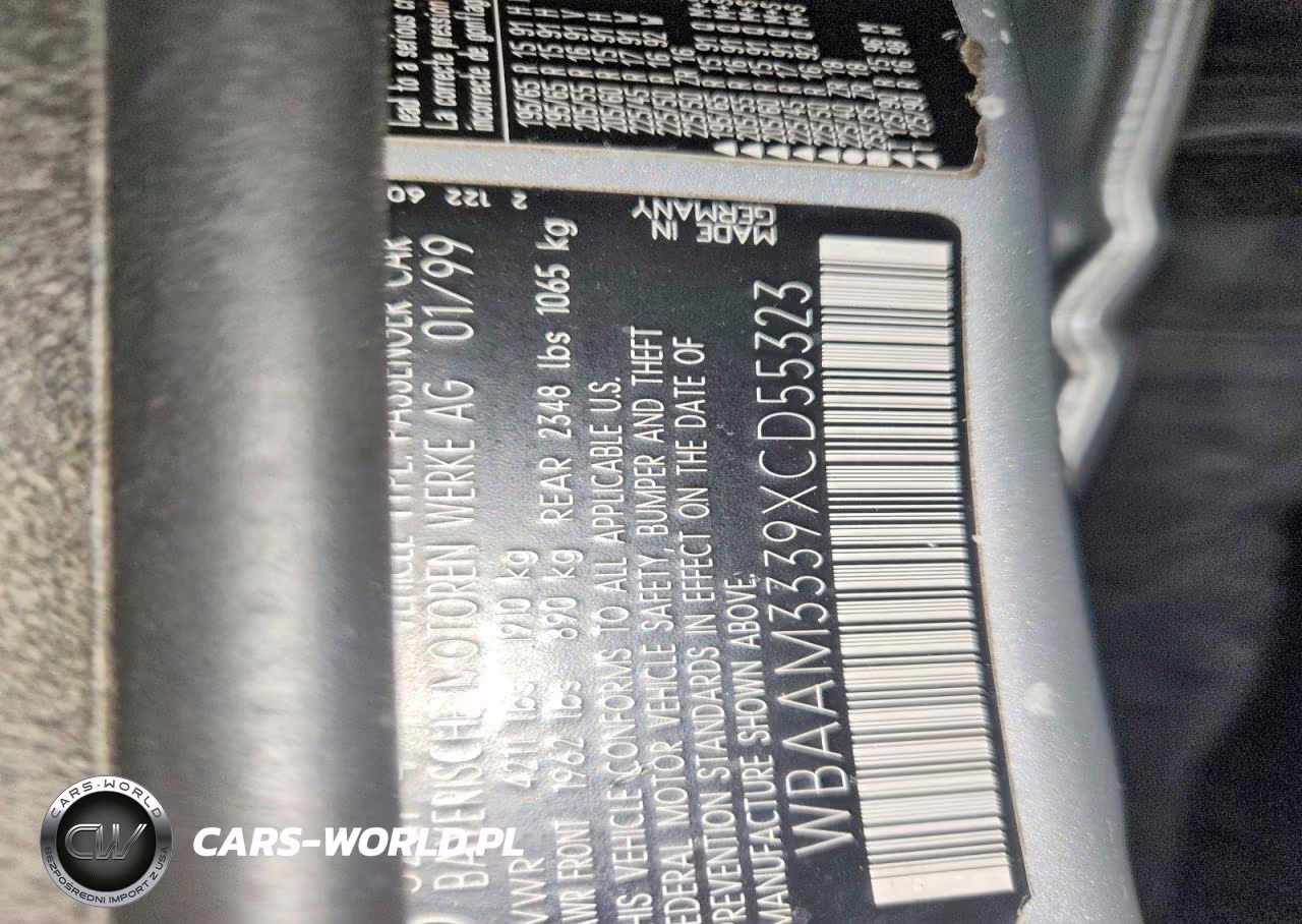 1999 BMW 323 I VIN:WBAAM3339XCD55323 - 12