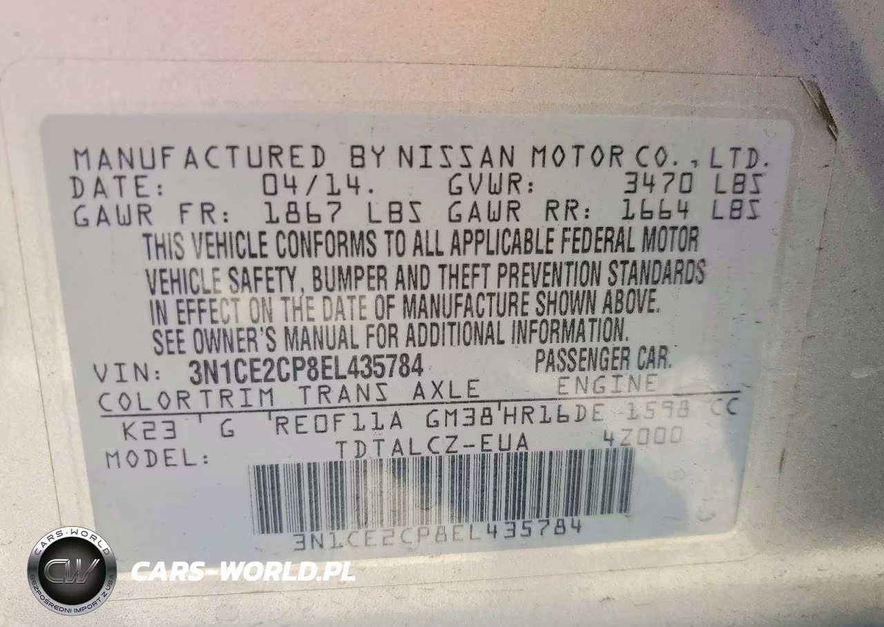 2014 Nissan Versa Note S Plus VIN:3N1CE2CP8EL435784 - 12
