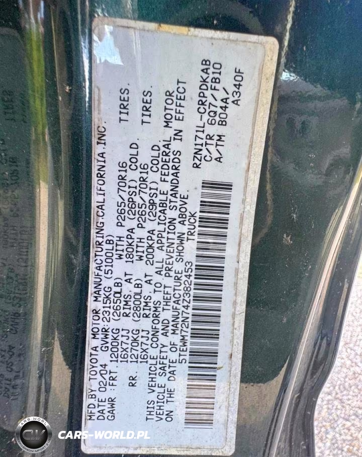 2004 Toyota Tacoma Xtracab VIN:5TEWM72N74Z382453 - 10