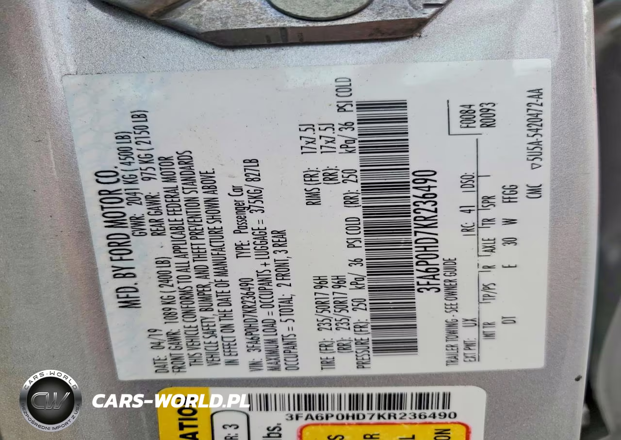 2019 Ford Fusion Se VIN:3FA6P0HD7KR236490 - 12