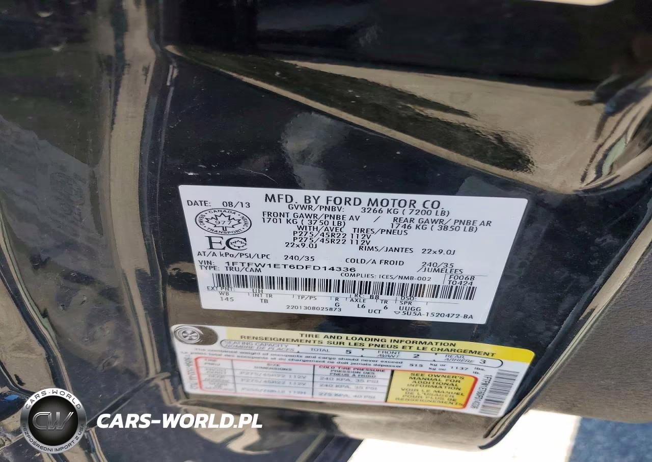 2013 Ford F150 Supercrew VIN:1FTFW1ET6DFD14336 - 12
