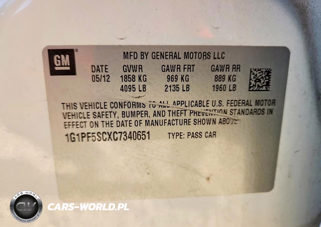2012 Chevrolet Cruze Lt VIN:1G1PF5SCXC7340651 - 12