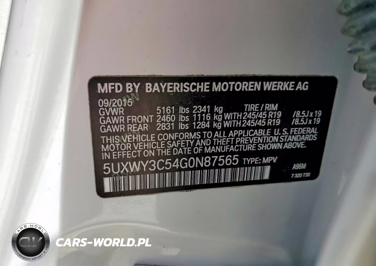 2016 BMW X3 xDrive28D VIN:5UXWY3C54G0N87565 - 13