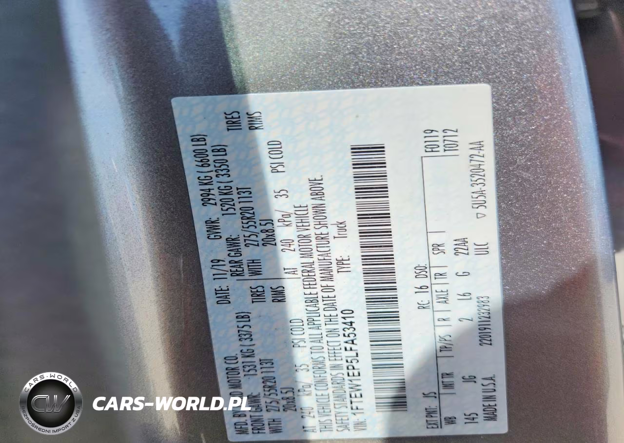 2020 Ford F150 Supercrew VIN:1FTEW1EP5LFA53410 - 12