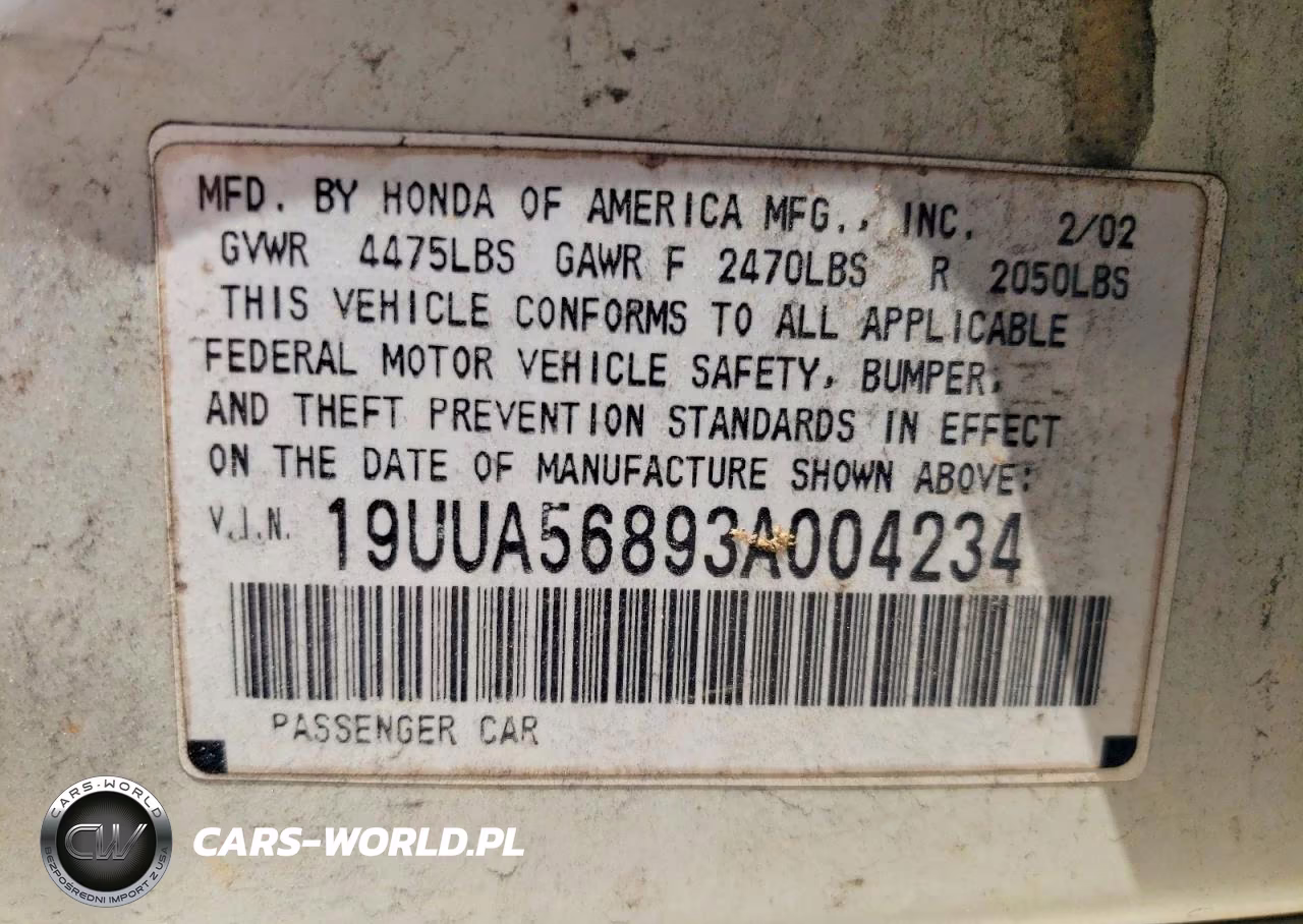 2003 Acura 3.2Tl Type-S VIN:19UUA56893A004234 - 12