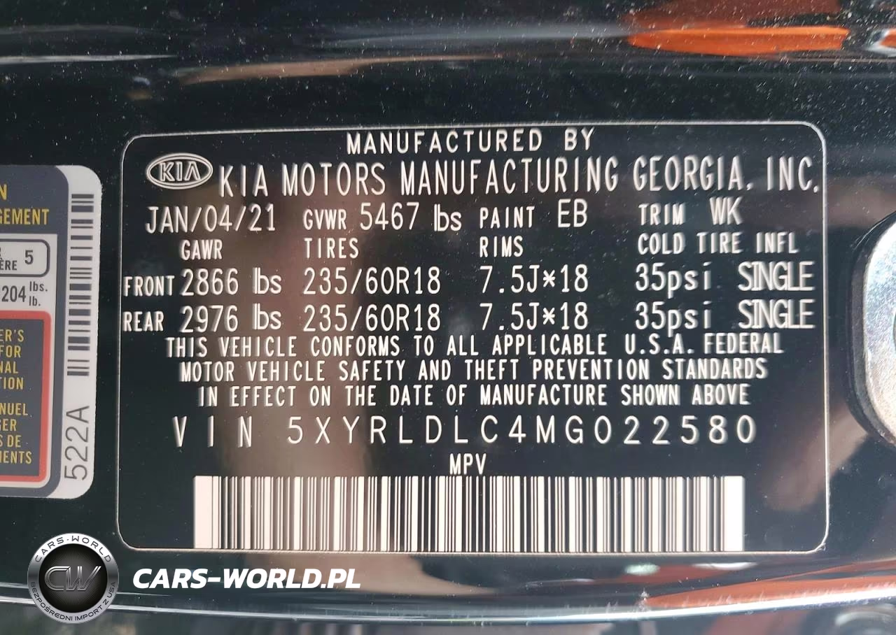 2021 Kia Sorento S VIN:5XYRLDLC4MG022580 - 14