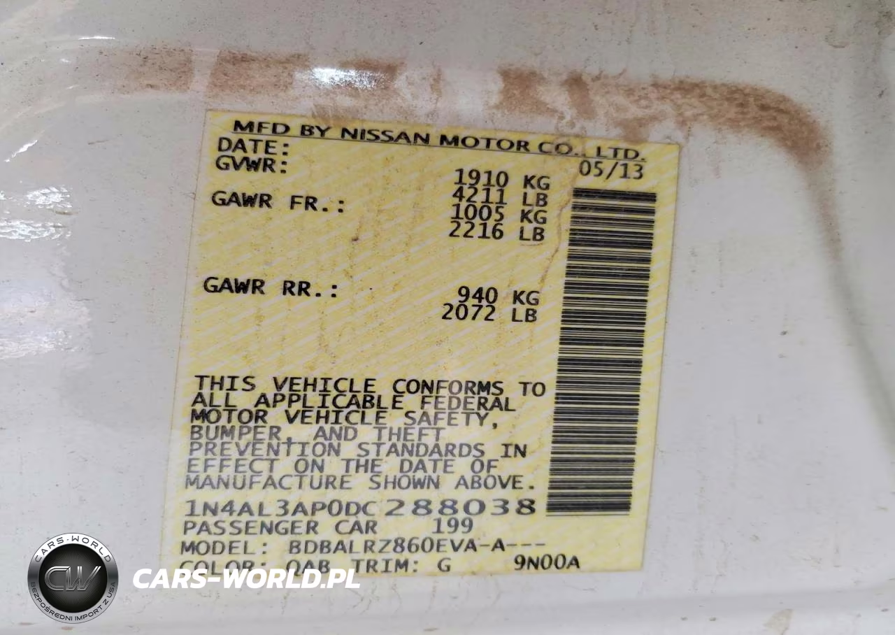 2013 Nissan Altima 2.5 VIN:1N4AL3AP0DC288038 - 12