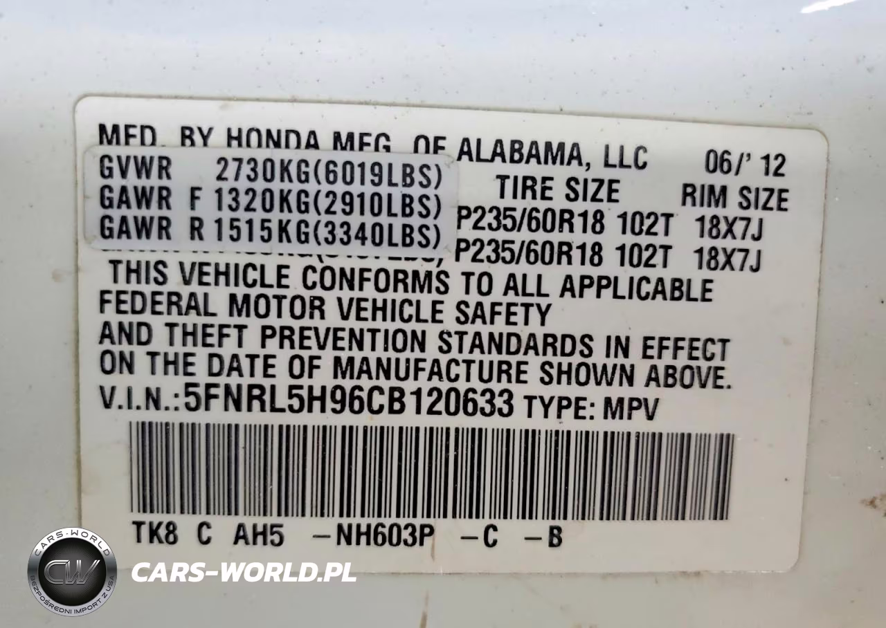 2012 Honda Odyssey Touring VIN:5FNRL5H96CB120633 - 13
