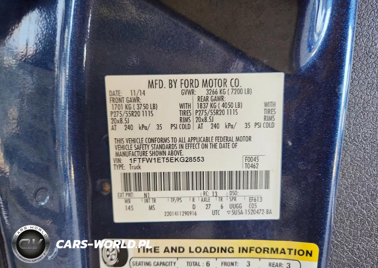 2014 Ford F150 Supercrew VIN:1FTFW1ET5EKG28553 - 12