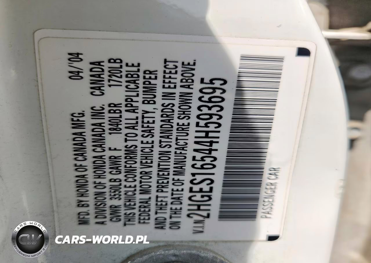 2004 Honda Civic Lx VIN:2HGES16544H593695 - 13